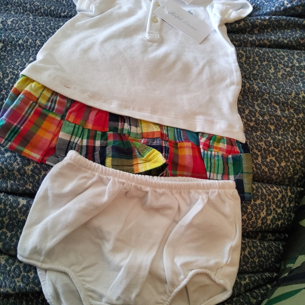 Ralph Lauren Dress with Madras Skirt and matching underpants - Picture 2 of 3